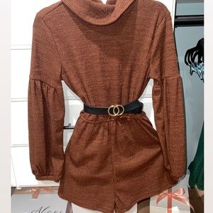 Never worn sweater romper (belt not included)